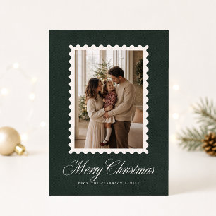 Tarjeta de Navidad con Foto en Marco Ondulado de T