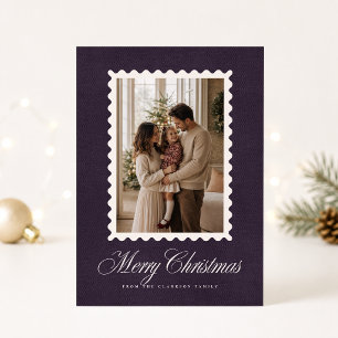 Tarjeta de Navidad con Foto en Marco Ondulado de T