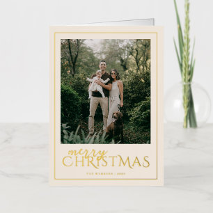 Tarjeta de Navidad con Foto enmarcada moderna de V