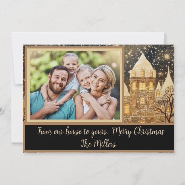 Tarjeta de Navidad con Foto Familiar (Anverso)