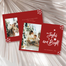 Tarjeta de Navidad con foto familiar alegre y bril