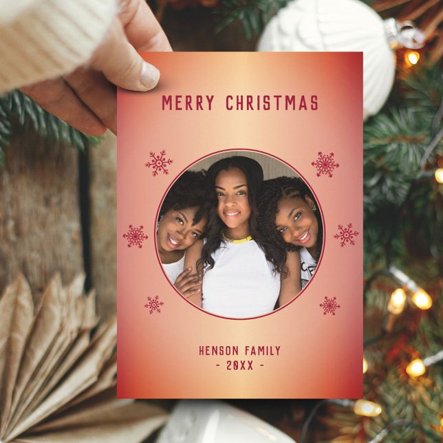 Tarjeta de Navidad con Foto Familiar de Copo de Ni (Subido por el creador)