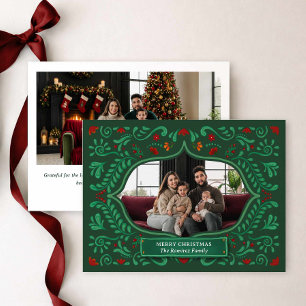 Tarjeta de Navidad con Foto Familiar de Papel Pica