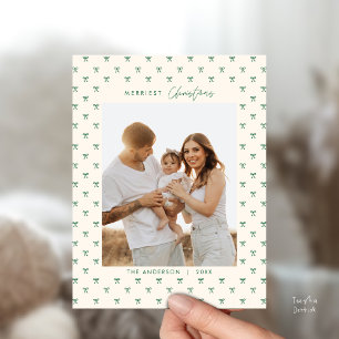 Tarjeta de Navidad con Foto Familiar de Patrón de 