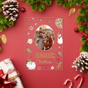 Tarjeta de Navidad con Foto Familiar del Oeste Ret