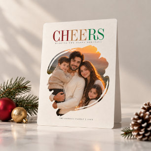 Tarjeta de Navidad con Foto Familiar Escalonada Ch