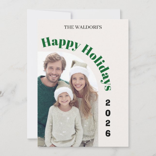 Tarjeta de Navidad con Foto Familiar | Felices Fie (Anverso)