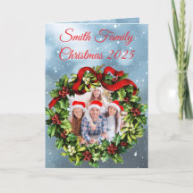 Tarjeta de Navidad con Foto Familiar Personalizada
