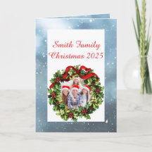 Tarjeta de Navidad con Foto Familiar Personalizada