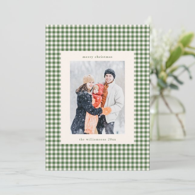 Tarjeta de Navidad con Foto Familiar Personalizada (Anverso de pie)
