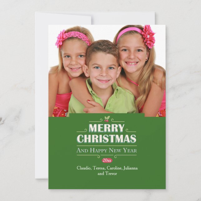 Tarjeta de Navidad con Foto Feliz Navidad (Anverso)