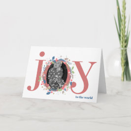 Tarjeta de Navidad con Foto Floral Personalizada J