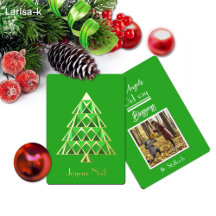 Tarjeta de Navidad con foto Holly Green Joyoux Noe