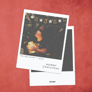 Tarjeta de Navidad con Foto Instantánea Nostálgica