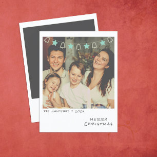 Tarjeta de Navidad con Foto Instantánea Nostálgica