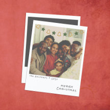 Tarjeta de Navidad con Foto Instantánea Nostálgica