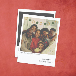 Tarjeta de Navidad con Foto Instantánea Nostálgica