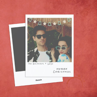Tarjeta de Navidad con Foto Instantánea Nostálgica