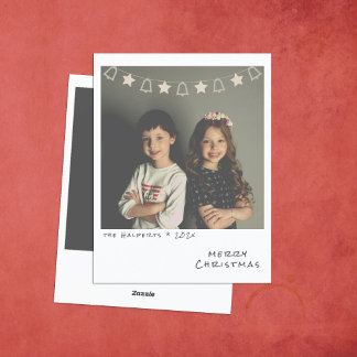 Tarjeta de Navidad con Foto Instantánea Nostálgica