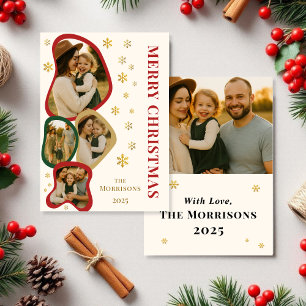 Tarjeta de Navidad con Foto Marco Orgánico Económi