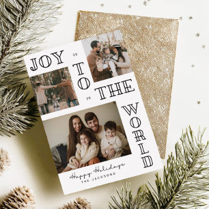 Tarjeta de Navidad con Foto Minimalista 'Alegría a
