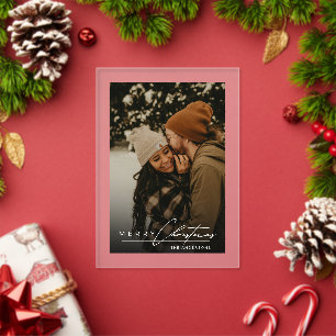 Tarjeta de Navidad con Foto Minimalista Stylish Sc