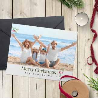 Tarjeta de Navidad con Foto Moderna de la Familia