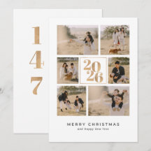 Tarjeta de Navidad con Foto Moderna Minimalista