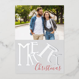 Tarjeta de Navidad con Foto Moderna Simple y Elega