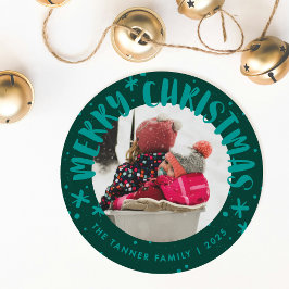 Tarjeta de Navidad con Foto Moderna y Escrita a Ma