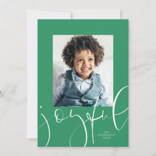 Tarjeta de Navidad con foto moderna y guión alegre