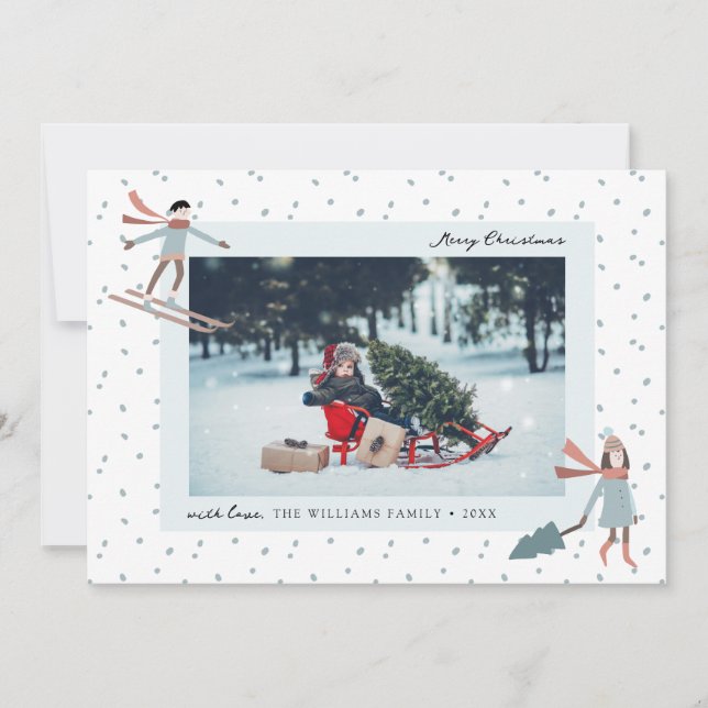 Tarjeta de Navidad con Foto Navideña Adorable (Anverso)