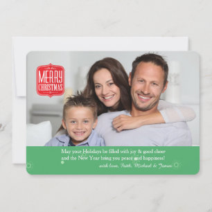 Tarjeta de Navidad con Foto Navideña Antigua