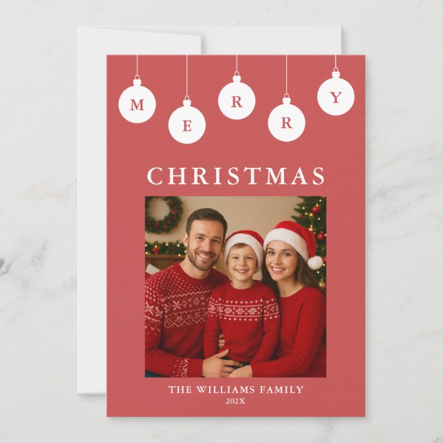 Tarjeta de Navidad con Foto Personalizada (Anverso)