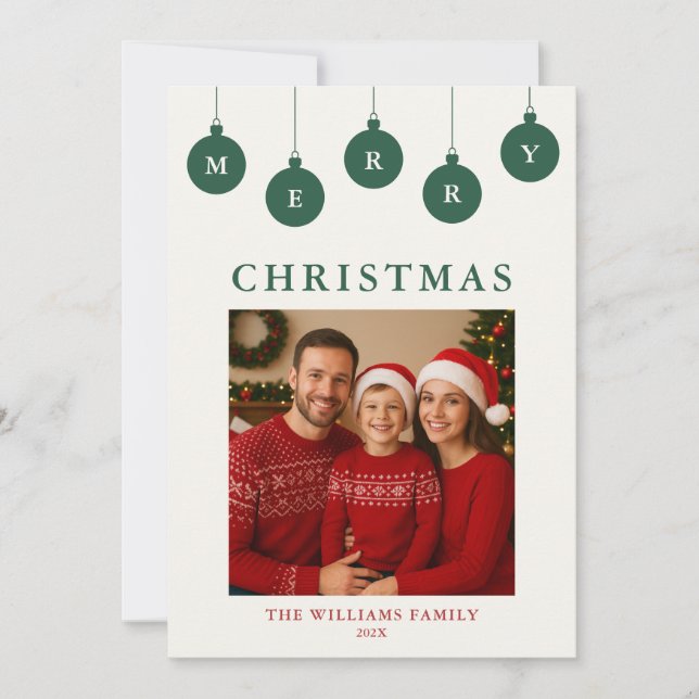 Tarjeta de Navidad con Foto Personalizada (Anverso)