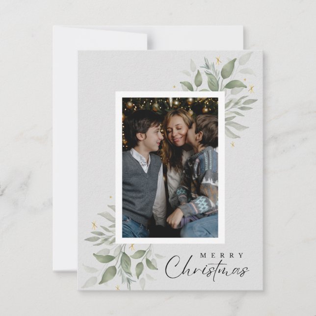 Tarjeta de Navidad con Foto Personalizada (Anverso)