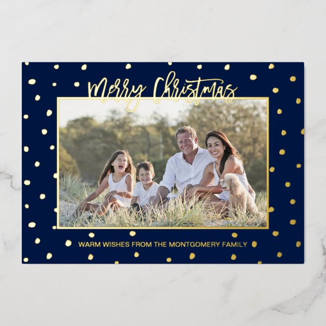 Tarjeta de Navidad con Foto Personalizada con Letr (Anverso)