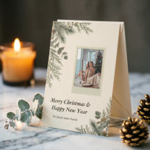 Tarjeta de Navidad con Foto Polaroid Botánica de I