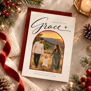 Tarjeta de Navidad con Foto Religiosa Cristiana El