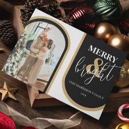 Tarjeta de Navidad con Foto Retro Arch