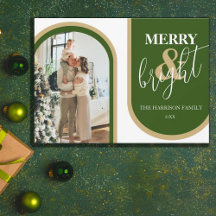 Tarjeta de Navidad con Foto Retro Arco