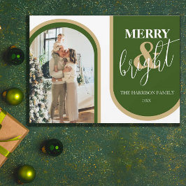 Tarjeta de Navidad con Foto Retro Arco