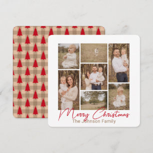 Tarjeta de Navidad con Foto Roja de Simple Pleasur