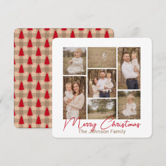 Tarjeta de Navidad con Foto Roja de Simple Pleasur