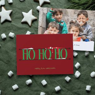 Tarjeta de Navidad con Foto Roja y Verde de Traves