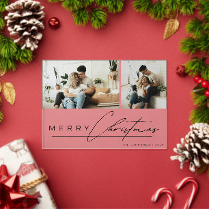 Tarjeta de Navidad con foto simple y minimalista d