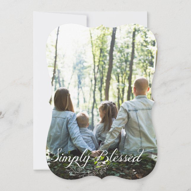 Tarjeta de Navidad con Foto Simply Blessed (Anverso)