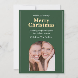 Tarjeta de Navidad con foto verde