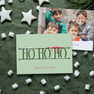 Tarjeta de Navidad con Foto Verde de Travesuras de