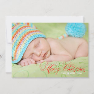 Tarjeta de Navidad con foto verde oliva marrón